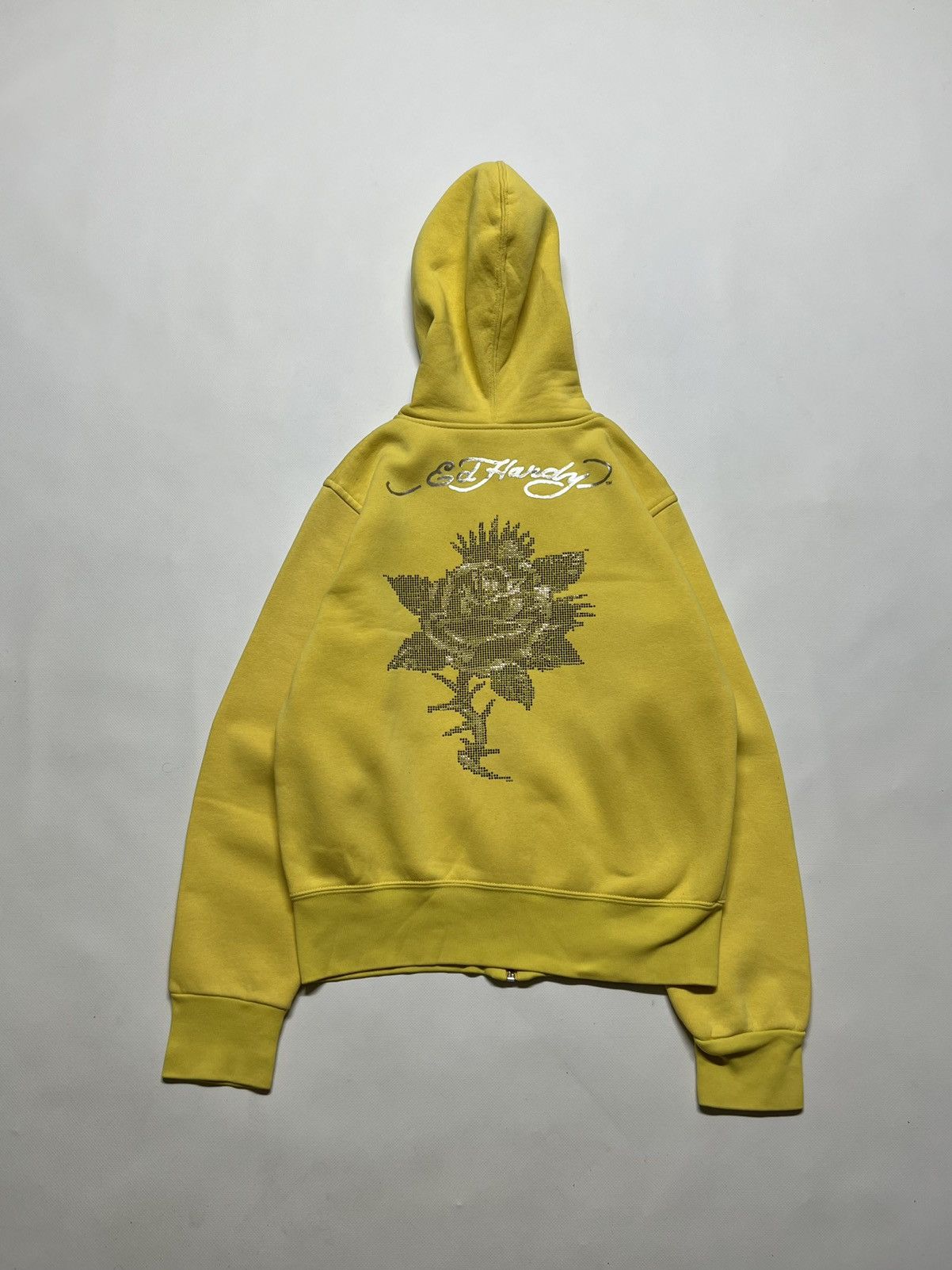 Ed Hardy Vintage Y2k Ed Hardy Zip Hoodie Yellow 90’s Size S / US 4 / IT 40 - 4 Thumbnail