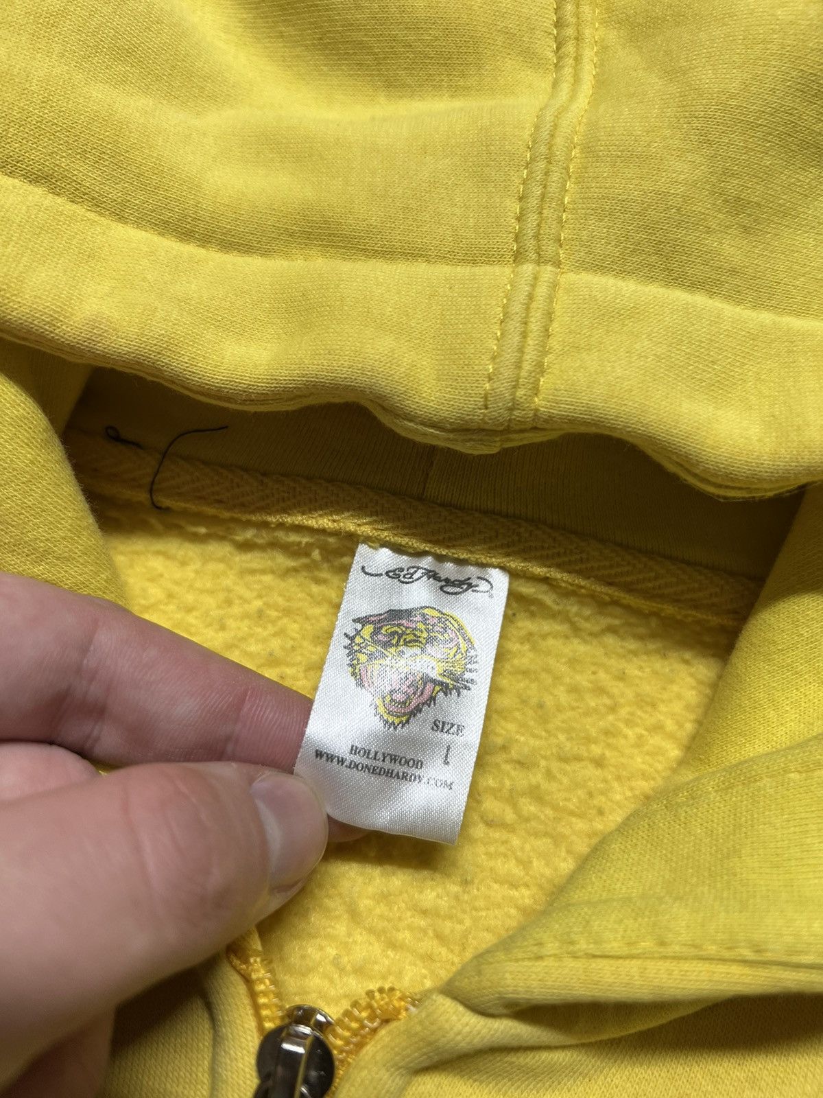 Ed Hardy Vintage Y2k Ed Hardy Zip Hoodie Yellow 90’s Size S / US 4 / IT 40 - 7 Thumbnail
