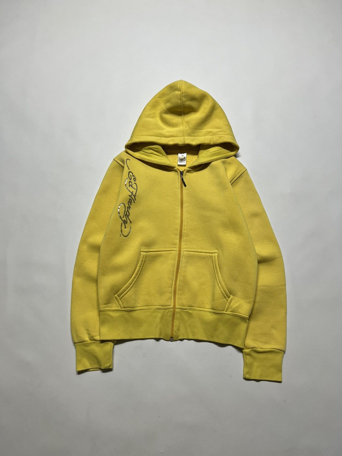 Ed Hardy Vintage Y2k Ed Hardy Zip Hoodie Yellow 90’s Size S / US 4 / IT 40 - 2 Thumbnail