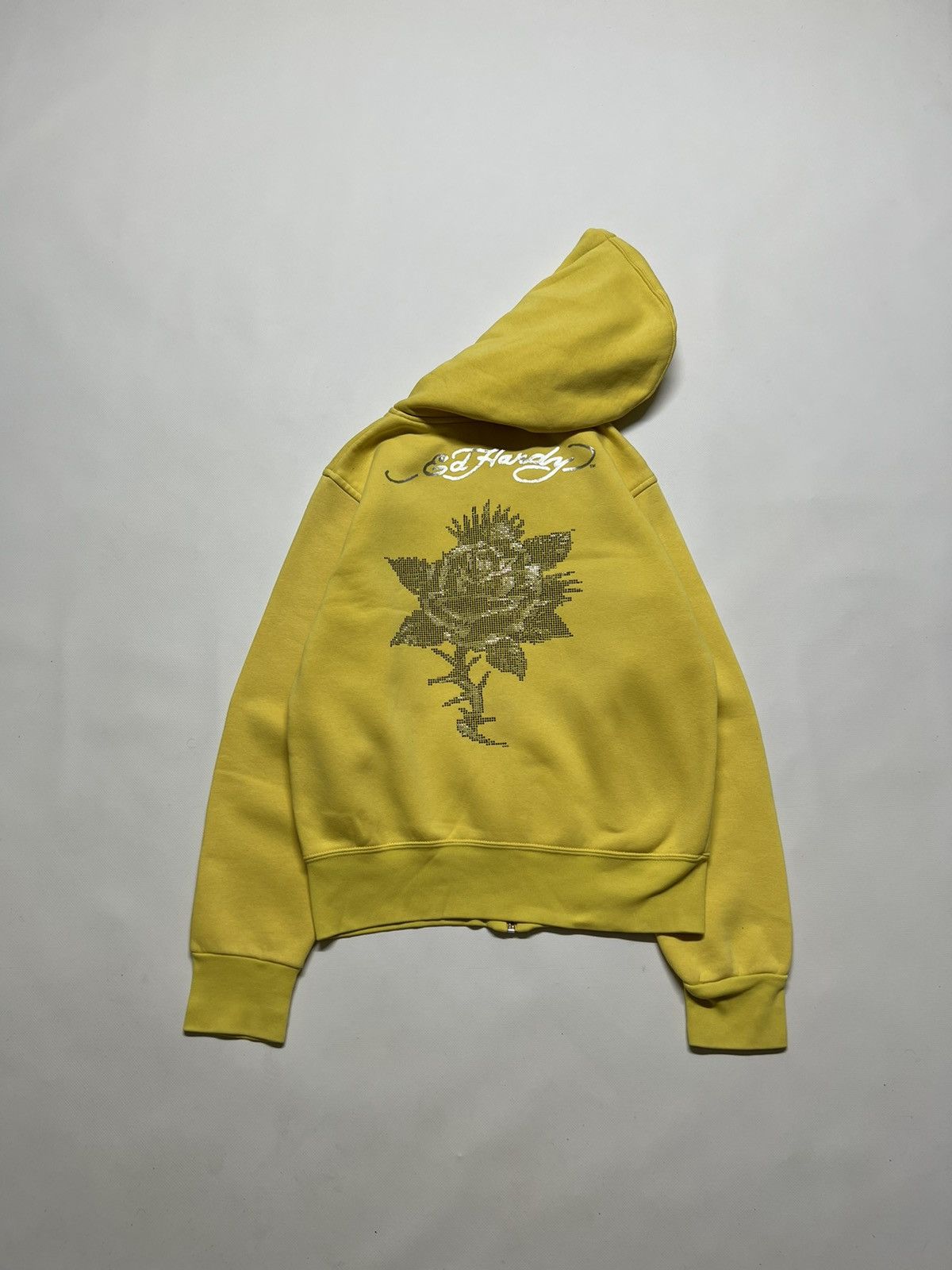 Ed Hardy Vintage Y2k Ed Hardy Zip Hoodie Yellow 90’s Size S / US 4 / IT 40 - 1 Thumbnail