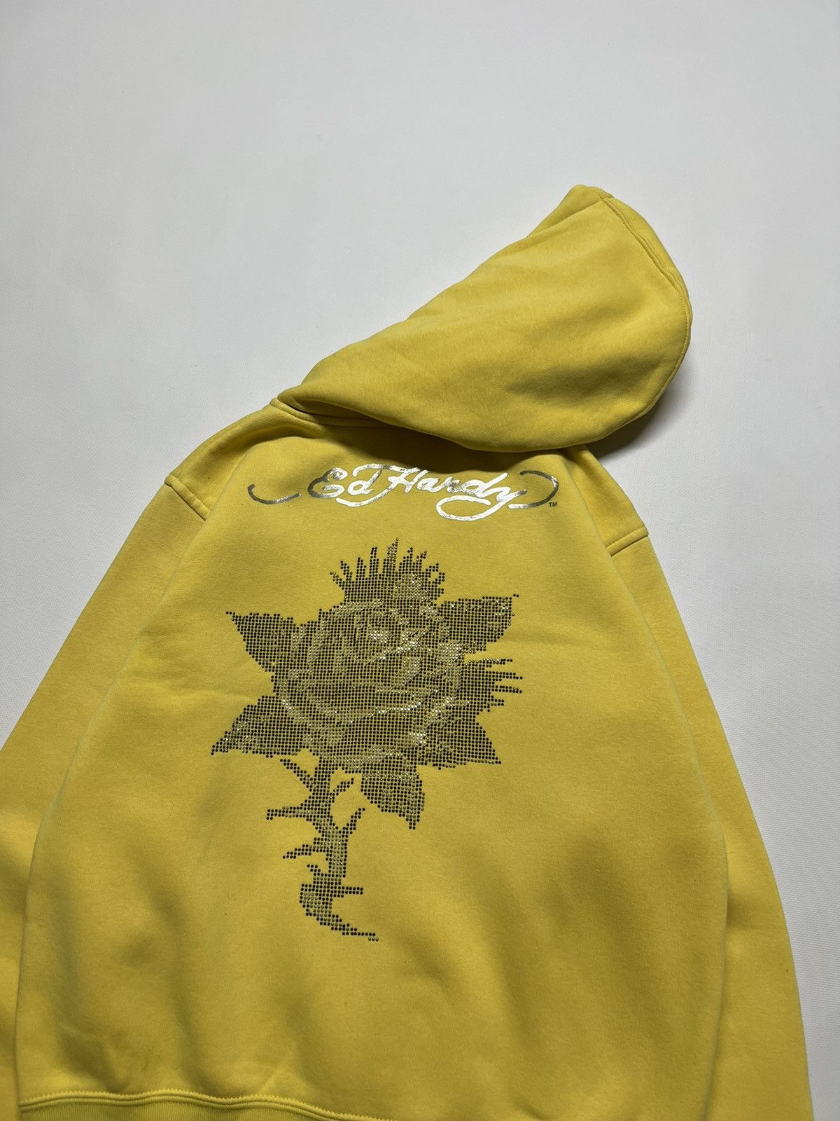 Ed Hardy Vintage Y2k Ed Hardy Zip Hoodie Yellow 90’s Size S / US 4 / IT 40 - 6 Thumbnail