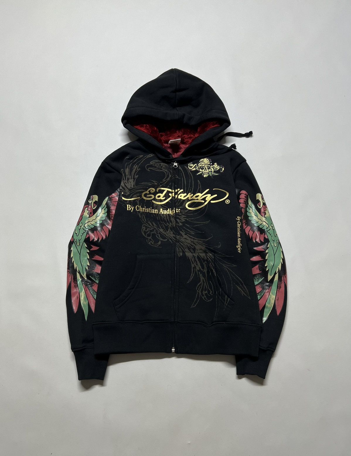 Ed Hardy Vintage Y2k Crazy Ed Hardy Pirate 🏴‍☠️ Zip Hoodie 00’s Size S / US 4 / IT 40 - 1 Thumbnail