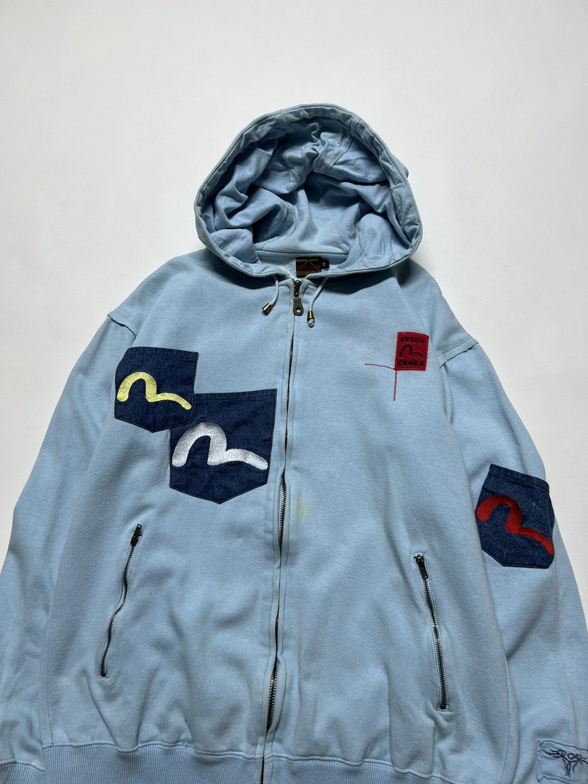 Evisu × Vintage Vintage Y2k Evisu Crazy Multi Pocket Rare Zip Hoodie 90’s Size US M / EU 48-50 / 2 - 2 Thumbnail