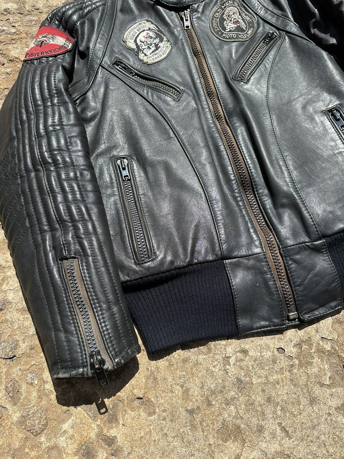 Harley Davidson × Vintage Vintage 90s Custom Harley-Davidson Moto Leather Jacket Size US S / EU 44-46 / 1 - 7 Thumbnail