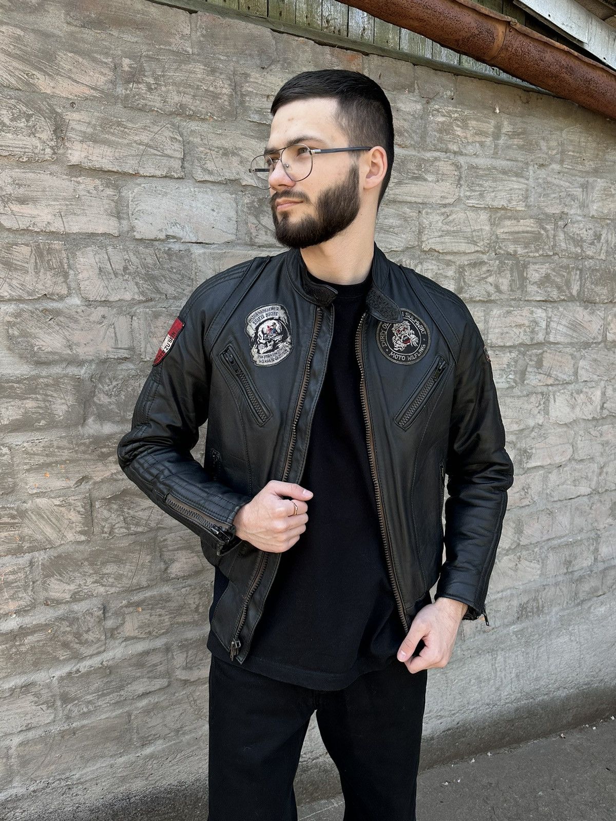 Harley Davidson × Vintage Vintage 90s Custom Harley-Davidson Moto Leather Jacket Size US S / EU 44-46 / 1 - 3 Thumbnail