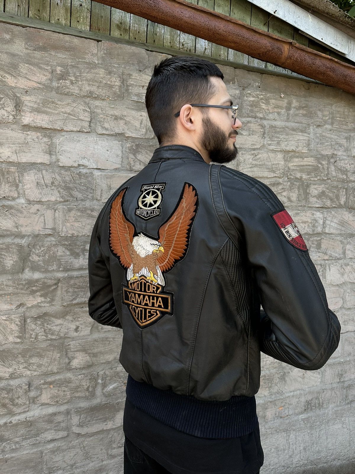 Harley Davidson × Vintage Vintage 90s Custom Harley-Davidson Moto Leather Jacket Size US S / EU 44-46 / 1 - 2 Thumbnail