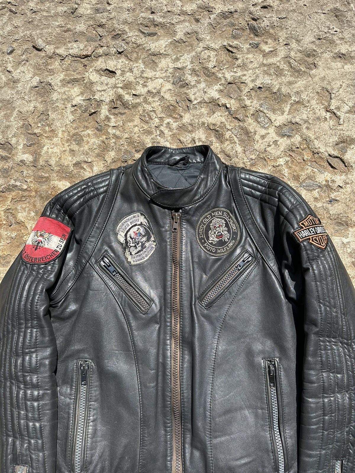 Harley Davidson × Vintage Vintage 90s Custom Harley-Davidson Moto Leather Jacket Size US S / EU 44-46 / 1 - 4 Thumbnail
