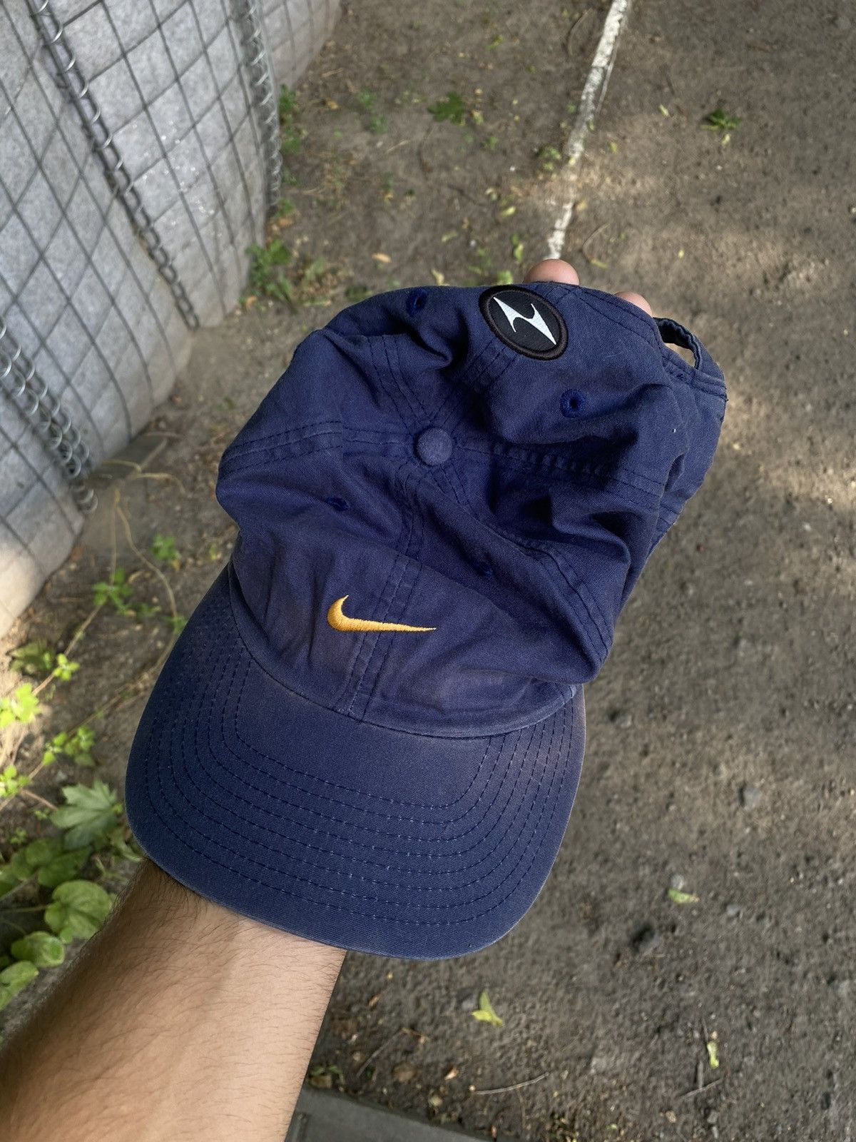 Nike × Vintage Mens Vintage Nike swoosh Cap streetwear y2k rare drill Size ONE SIZE - 10 Thumbnail