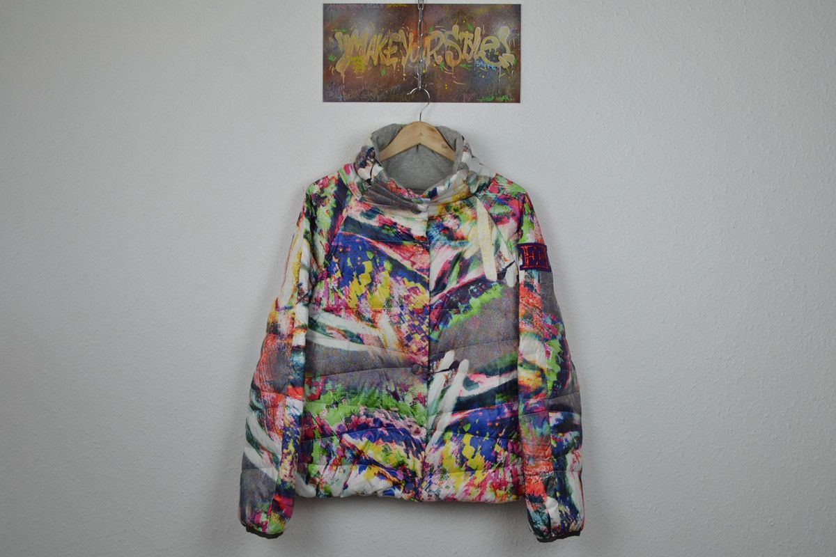 image of Avant Garde x Escada Woman’S Puffer Jacket In Psychedelic Fantasy Print in All Color/S, Women's (Si