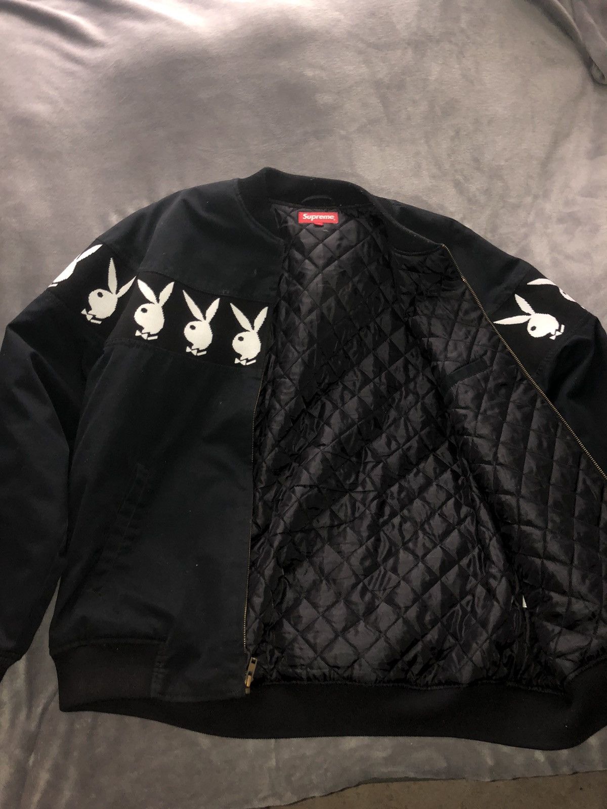 Playboy × Supreme Supreme Playboy Crew Bomber Jacket Black SS19