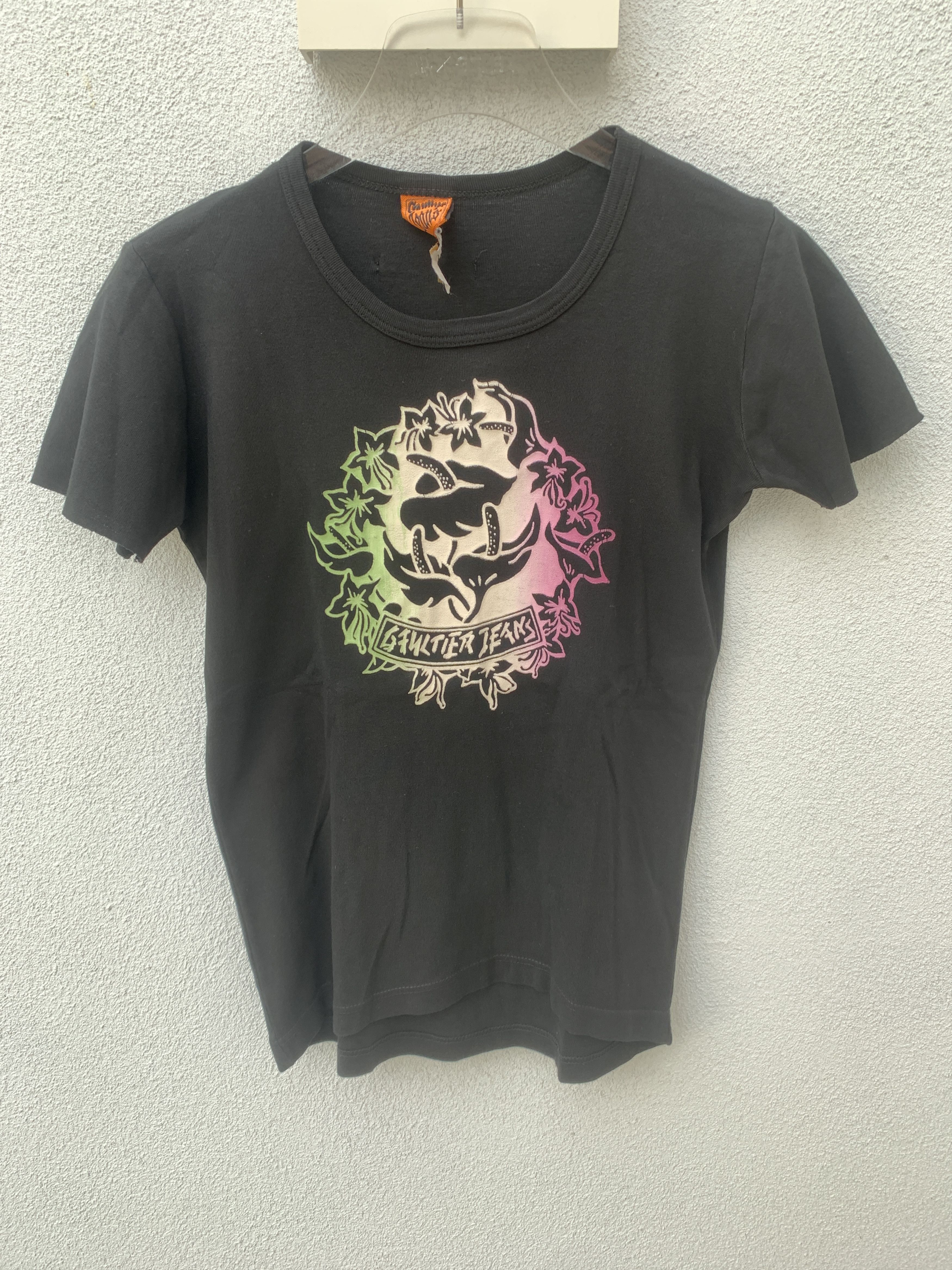 Jean Paul Gaultier Jean Paul Gaultier Jeans Black Tshirt Flower Print Size US XS / EU 42 / 0 - 1 Thumbnail