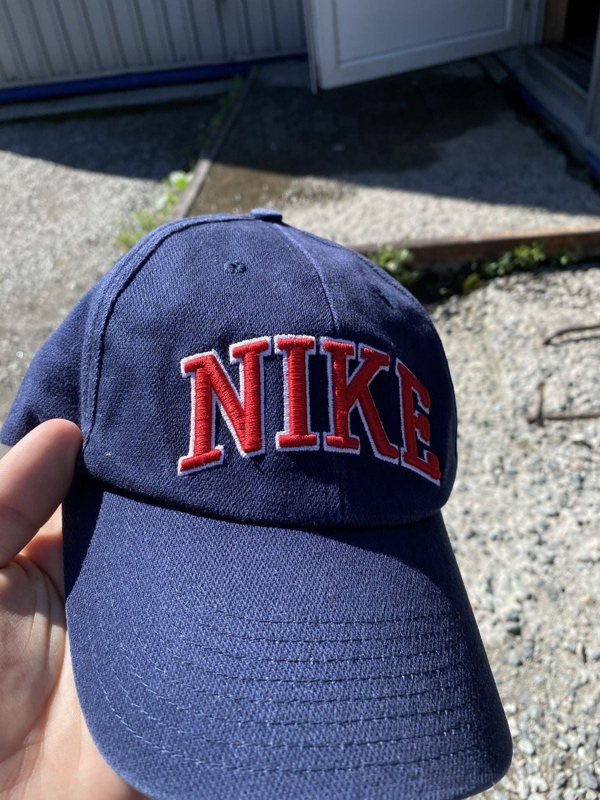 Nike × Vintage Mens Vintage Nike big logo Cap streetwear y2k rare drill 90s Size ONE SIZE - 3 Thumbnail
