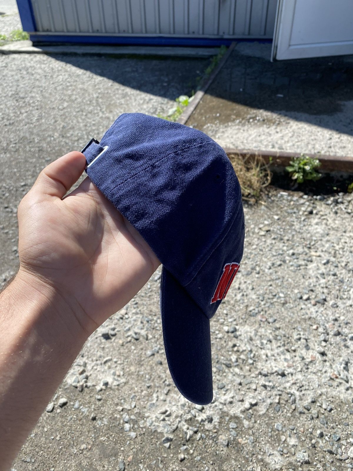 Nike × Vintage Mens Vintage Nike big logo Cap streetwear y2k rare drill 90s Size ONE SIZE - 4 Thumbnail