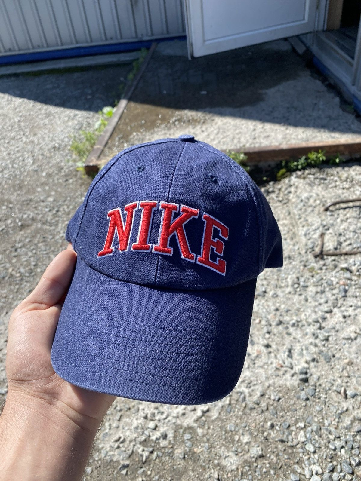 Nike × Vintage Mens Vintage Nike big logo Cap streetwear y2k rare drill 90s Size ONE SIZE - 2 Thumbnail