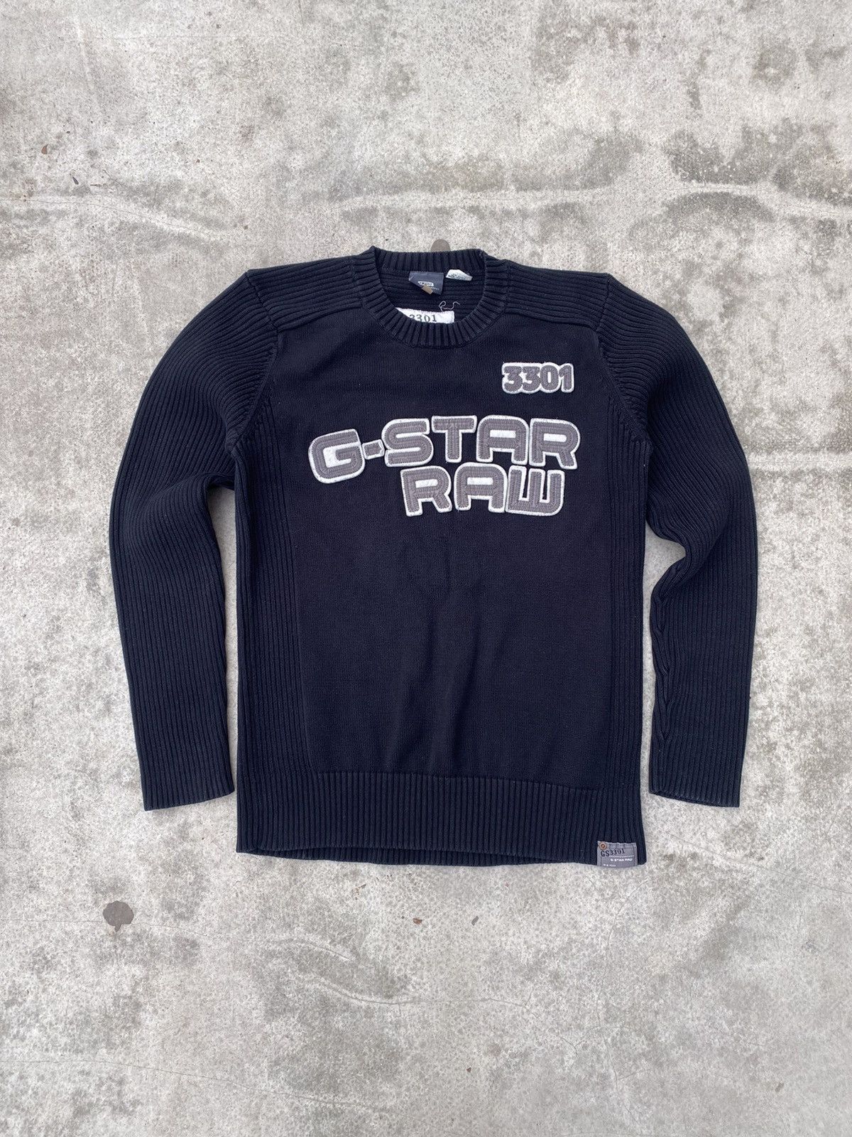 G-Star Vintage G-star Raw Big Logo Sweater y2k Size US L / EU 52-54 / 3 - 1 Thumbnail