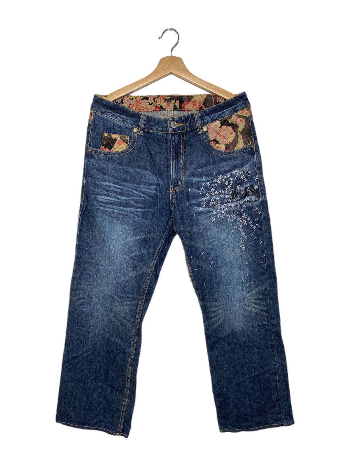 Japanese Brand Vintage Sukajan Embroidered Denim Size US 32 / EU 48 - 2 Thumbnail