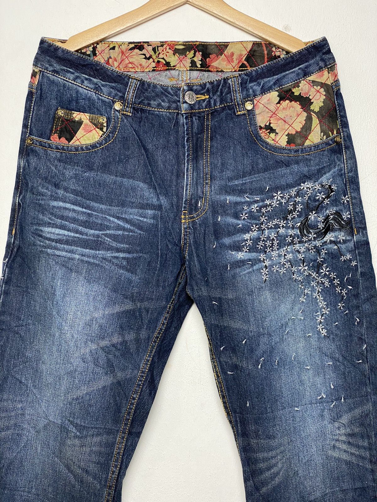Japanese Brand Vintage Sukajan Embroidered Denim Size US 32 / EU 48 - 3 Thumbnail
