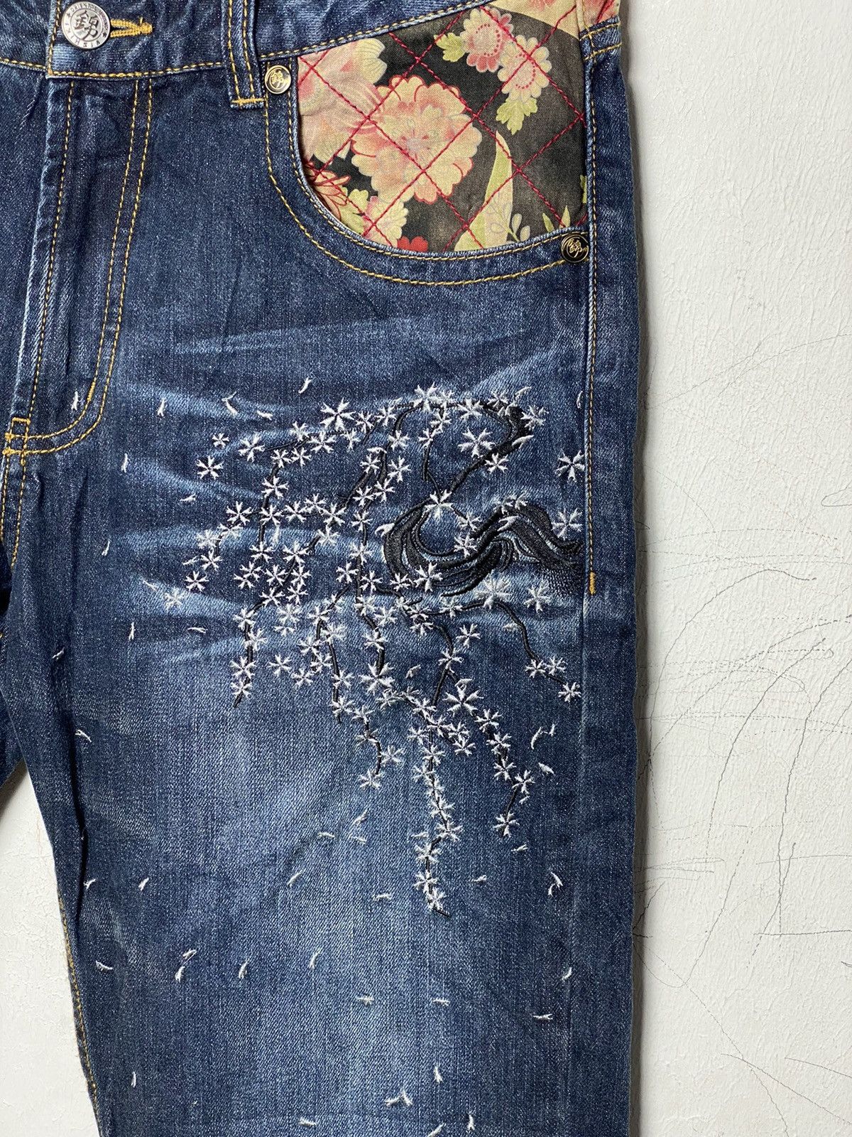 Japanese Brand Vintage Sukajan Embroidered Denim Size US 32 / EU 48 - 5 Thumbnail