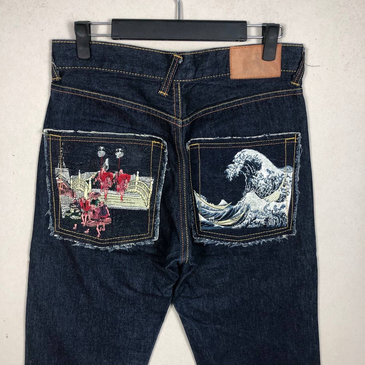 20471120 × Japanese Brand Japan Funky Monks Denim Embroidered Pockets Jeans Size US 31 - 3 Thumbnail
