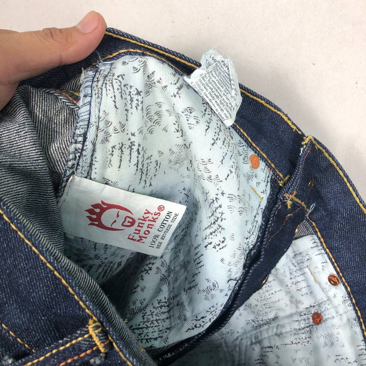 20471120 × Japanese Brand Japan Funky Monks Denim Embroidered Pockets Jeans Size US 31 - 11 Thumbnail