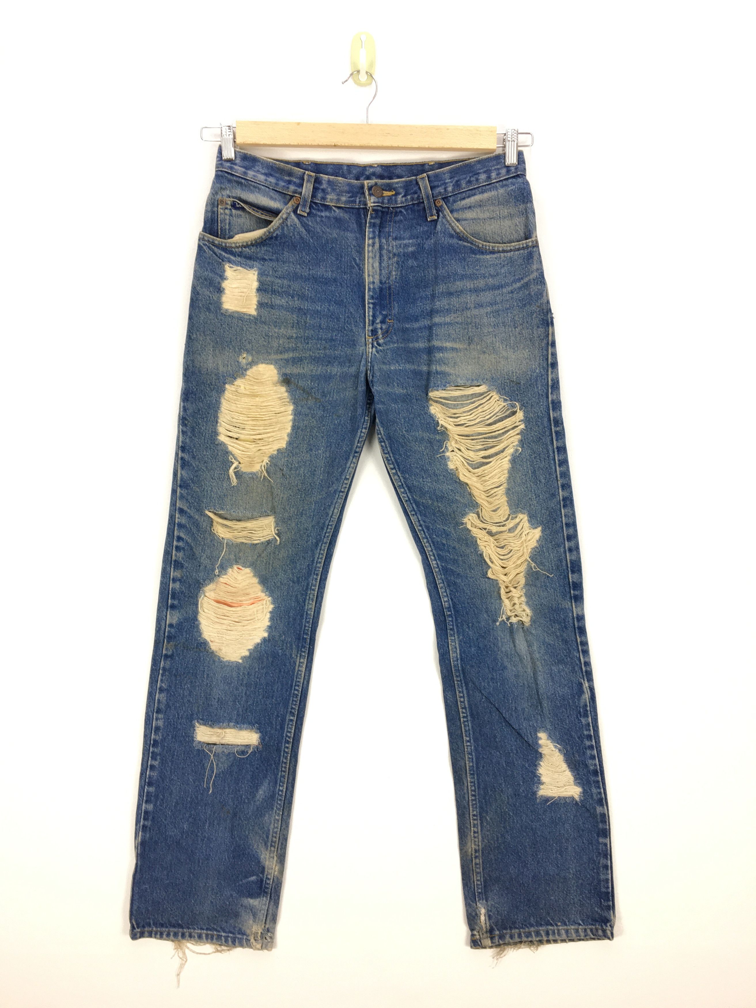 Lee Vintage Lee Jeans Distressed Jeans Denim Pants Checkered Size US 32 / EU 48 - 1 Thumbnail
