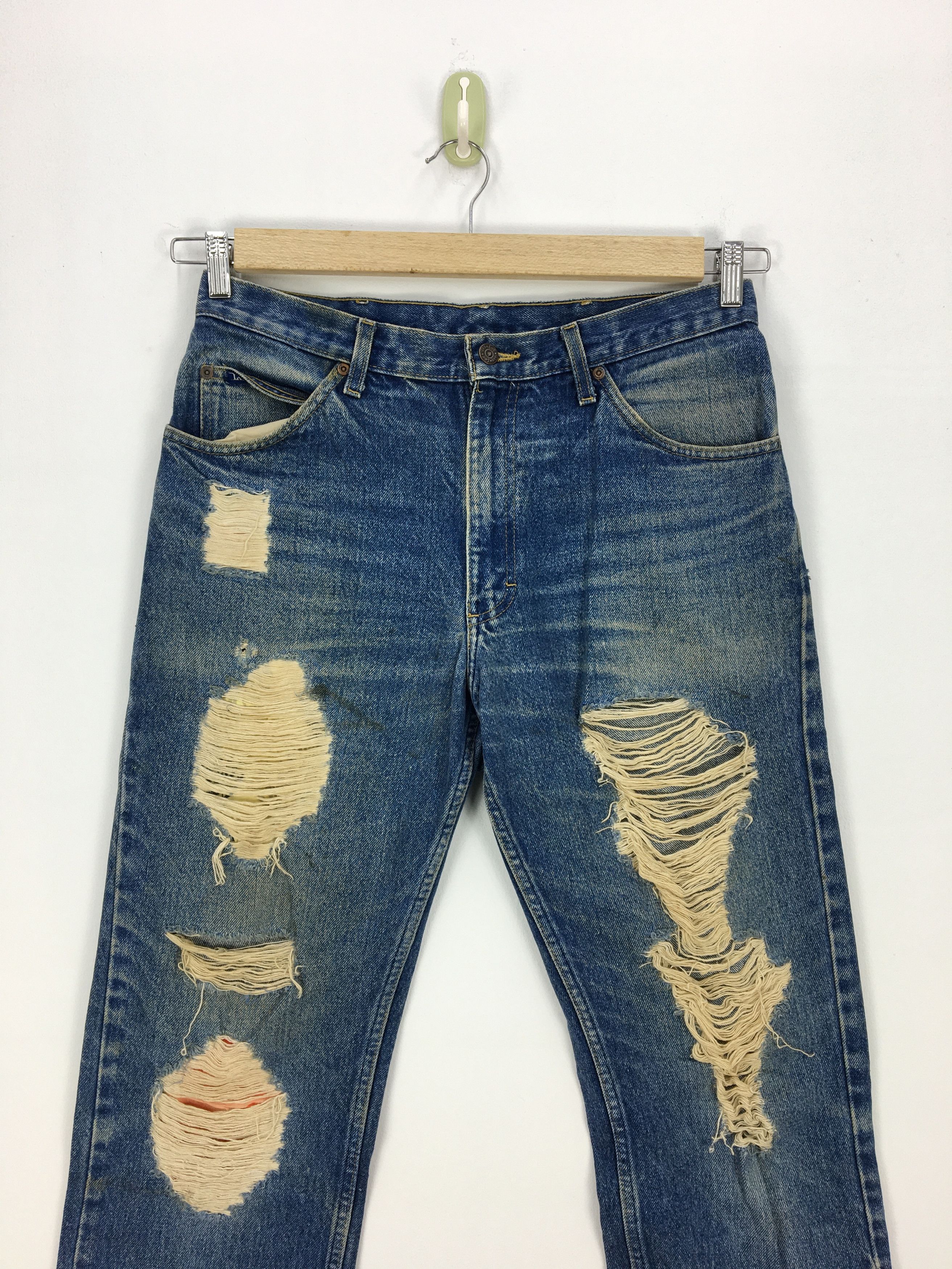 Lee Vintage Lee Jeans Distressed Jeans Denim Pants Checkered Size US 32 / EU 48 - 3 Thumbnail