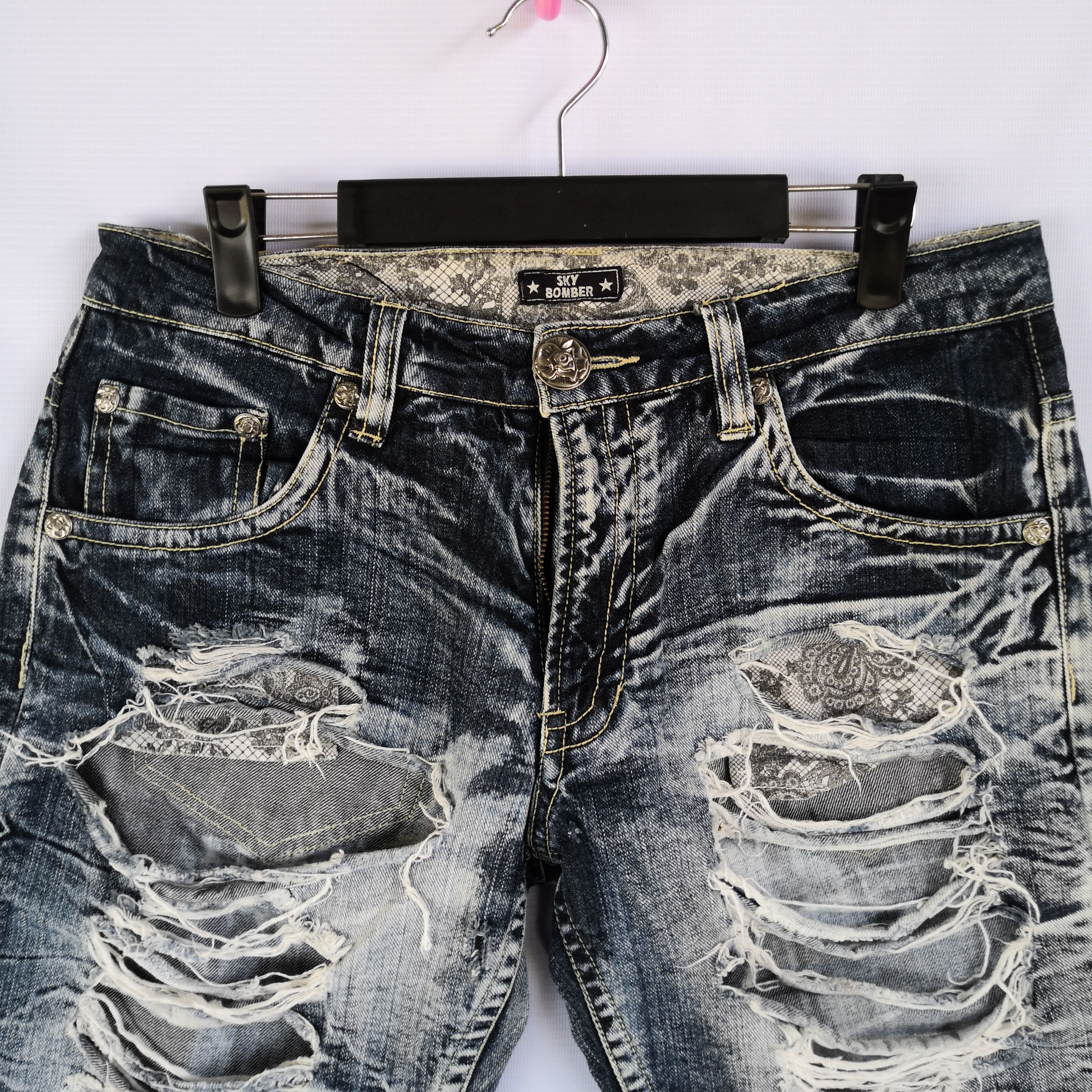If Six Was Nine Grunge Japanese Distressed Jeans Japanese Avant Garde Denim Size US 32 / EU 48 - 3 Thumbnail