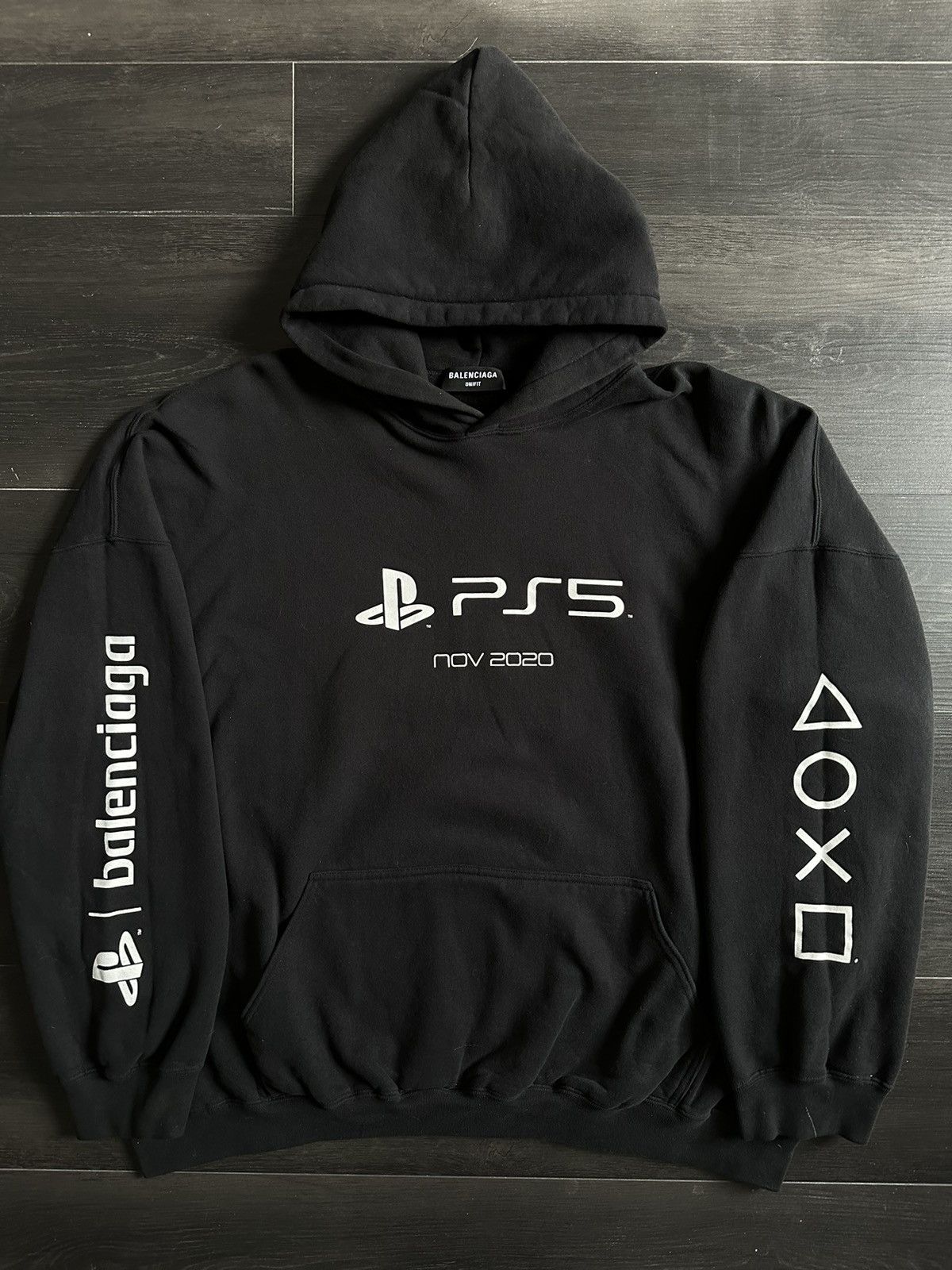 image of Balenciaga Playstation 5 Collab Hoodie in Black, Men's (Size XL)
