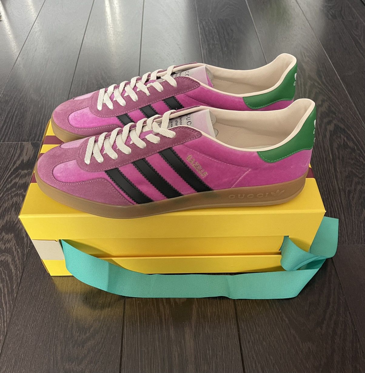 Adidas NEW - Gucci x Adidas Gazelle Suede Pink | Grailed