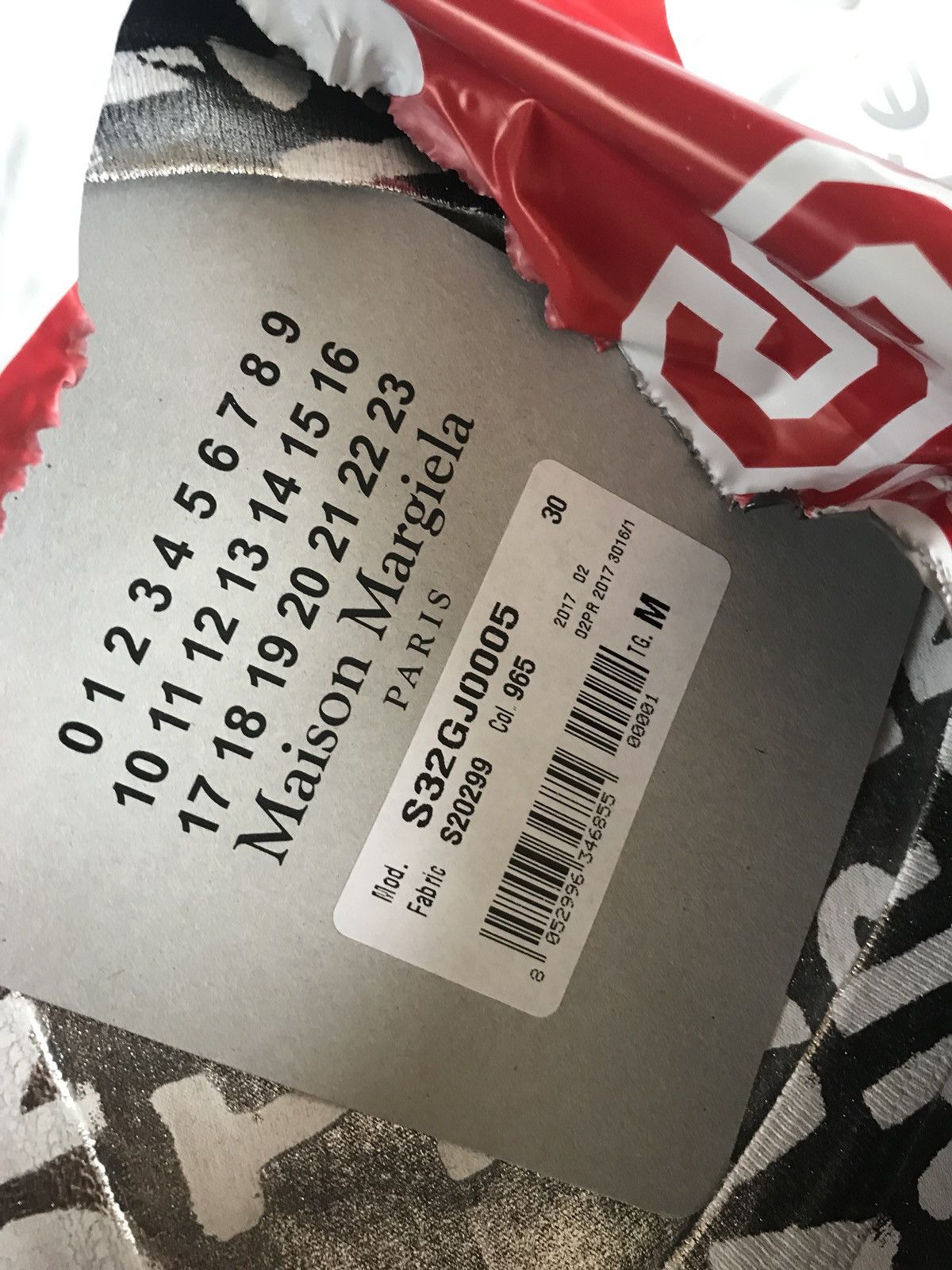 Maison Margiela S & M / MM6 Aids Awareness Grey & Silver Tee, SS Size US S / EU 44-46 / 1 - 12 Thumbnail