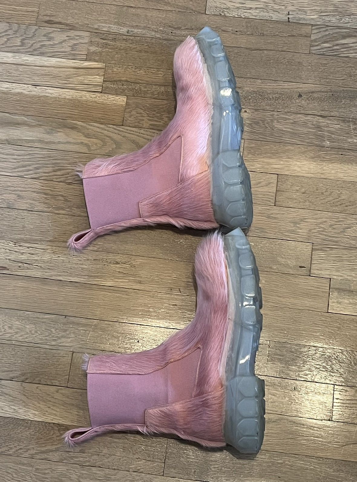 Rick Owens Rick Owens Pink Fur Beatle Bozo Tractor Boot Size US 13 / EU 46 - 3 Thumbnail