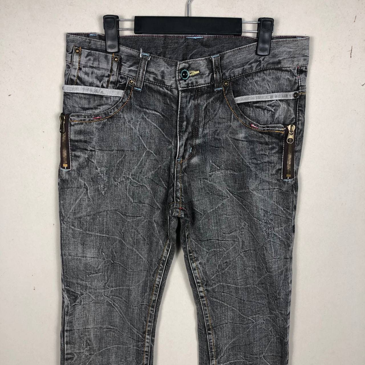 Japanese Brand B.S Raw Limited Edition Trash Punk Jeans Size US 34 / EU 50 - 4 Thumbnail