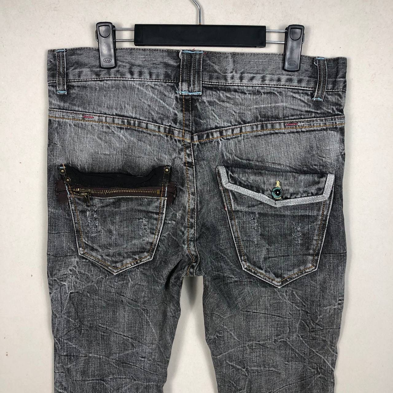 Japanese Brand B.S Raw Limited Edition Trash Punk Jeans Size US 34 / EU 50 - 3 Thumbnail