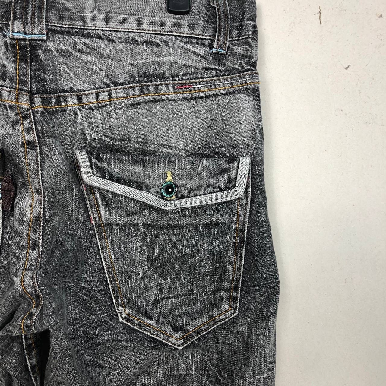 Japanese Brand B.S Raw Limited Edition Trash Punk Jeans Size US 34 / EU 50 - 8 Thumbnail