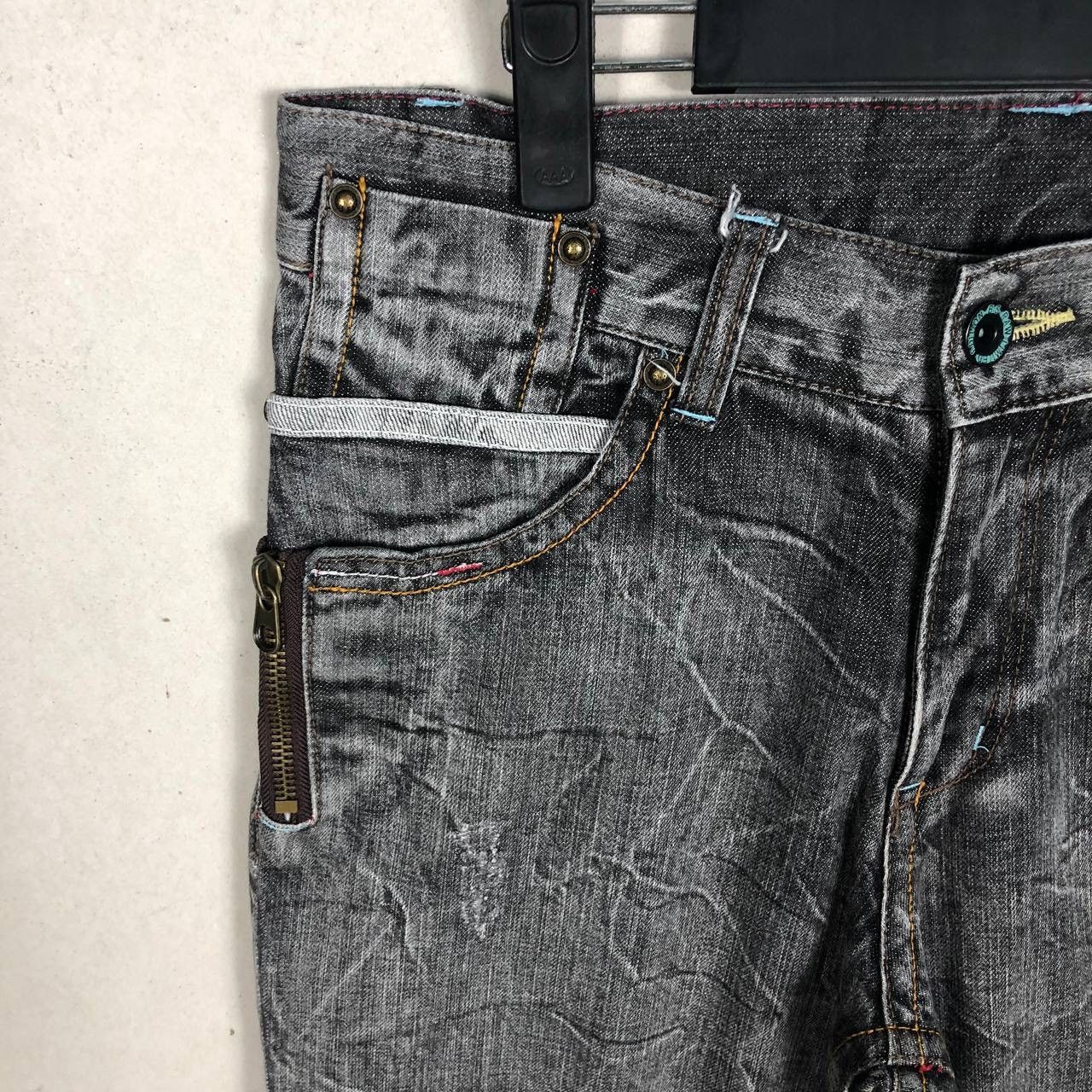 Japanese Brand B.S Raw Limited Edition Trash Punk Jeans Size US 34 / EU 50 - 6 Thumbnail