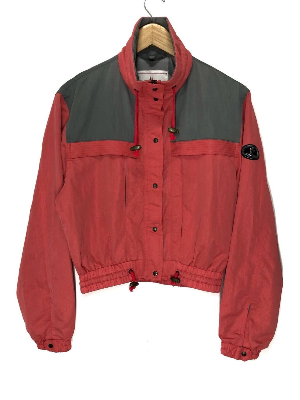 image of Asics x Moncler Ski Cropped Nylon Jacket in Red, Men's (Size Small)