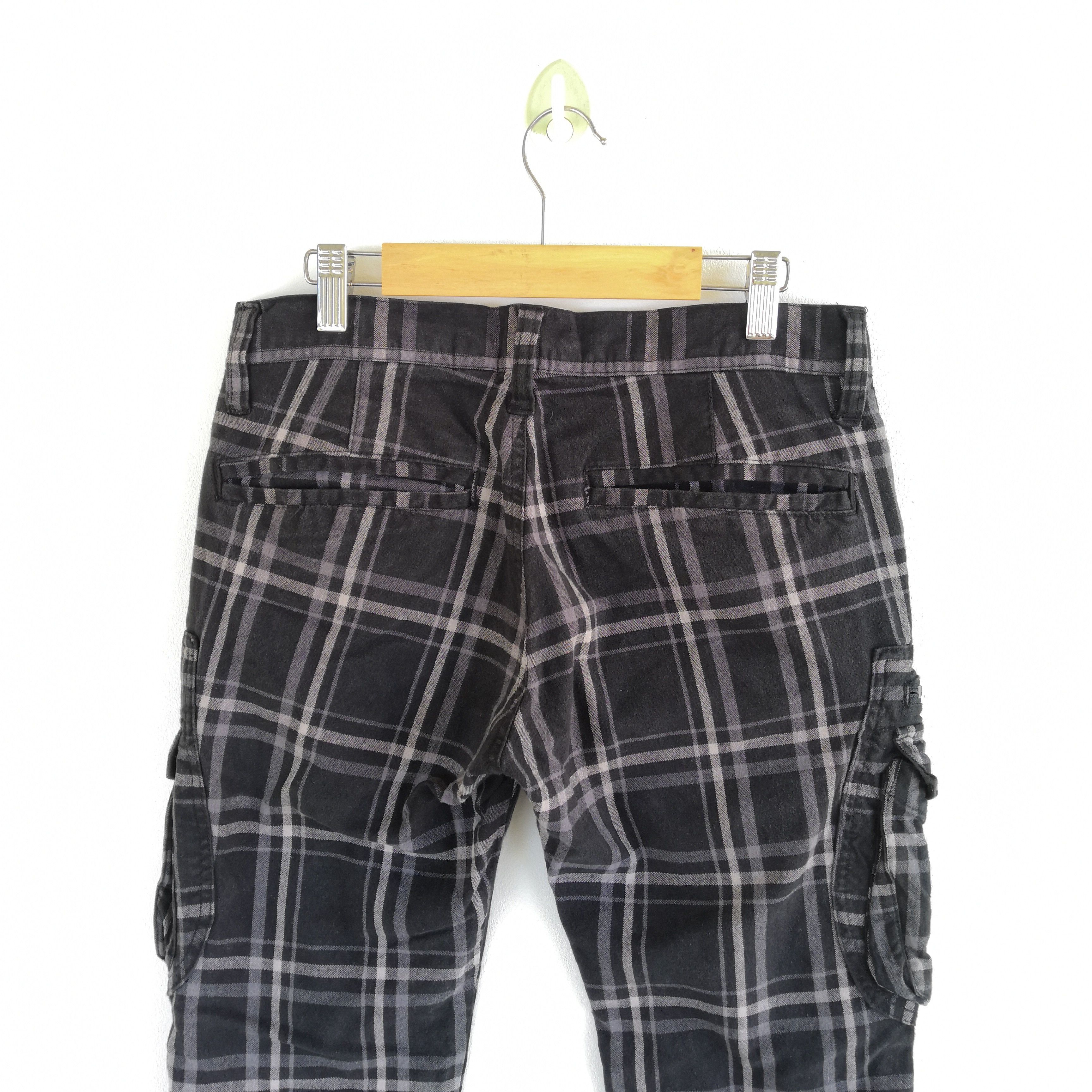 If Six Was Nine × Japanese Brand × Vintage Tartan Plaid Cargo Pants Punk Tech Utility Tactical Trousers Size 28" / US 6 / IT 42 - 6 Thumbnail
