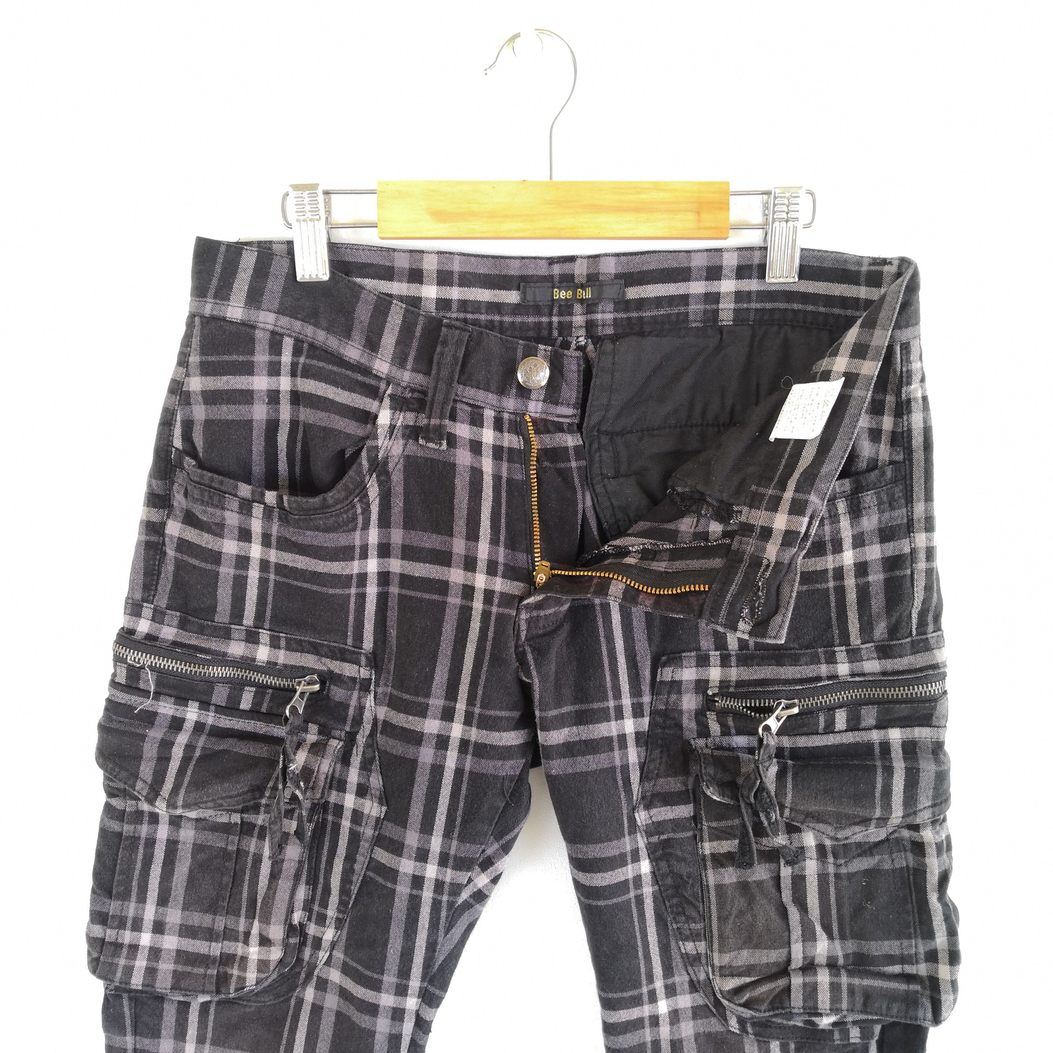 If Six Was Nine × Japanese Brand × Vintage Tartan Plaid Cargo Pants Punk Tech Utility Tactical Trousers Size 28" / US 6 / IT 42 - 7 Thumbnail