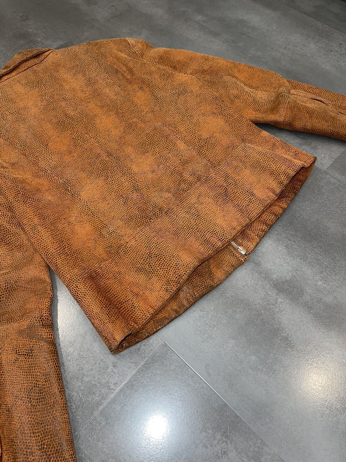 Leonard Paris Leonardo Snake Skin Orange Leather Jacket Size S / US 4 / IT 40 - 12 Thumbnail