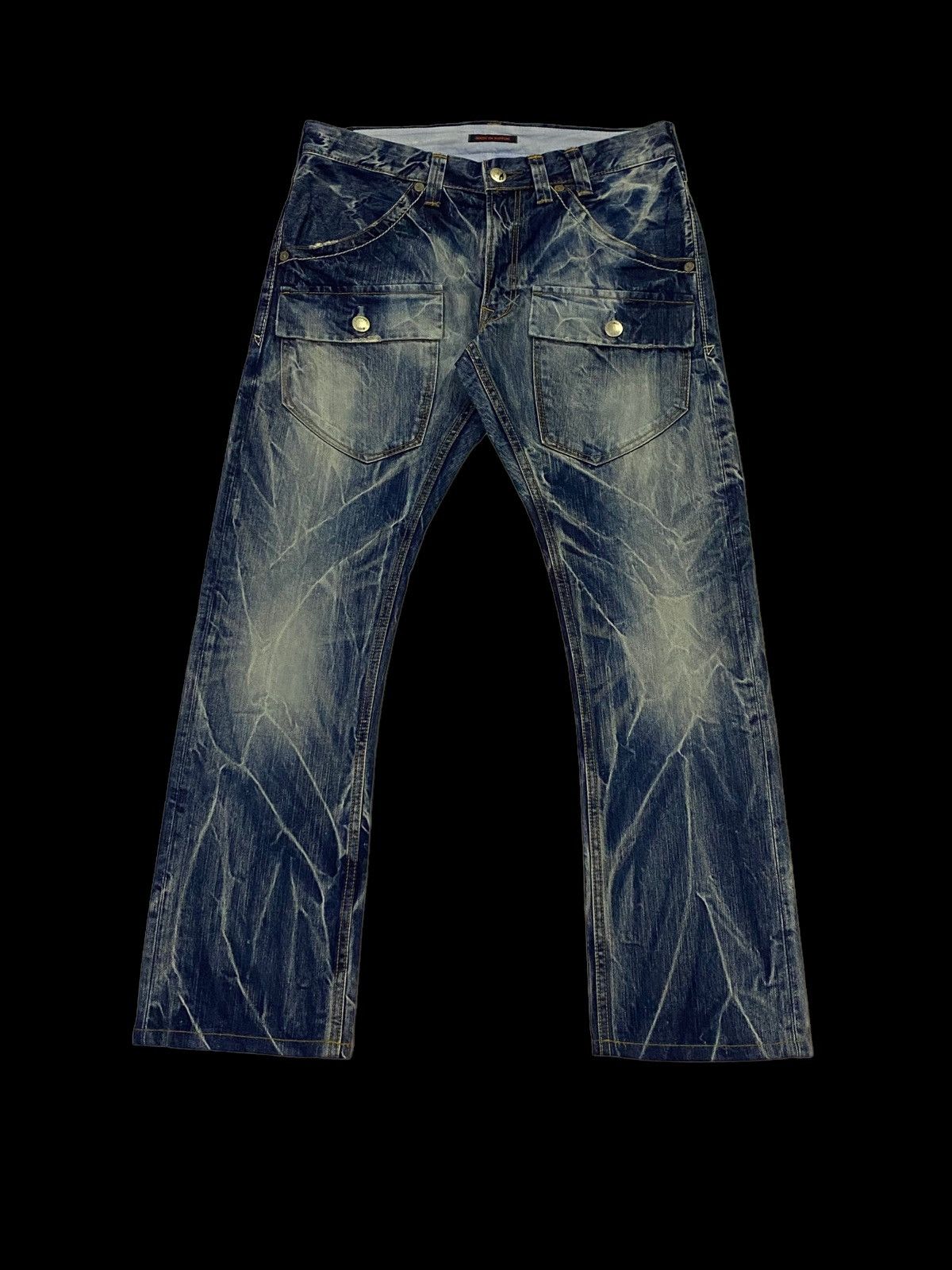 Japanese Brand Rare design🔥🔥Union Made Double Pockets Denim Jeans Size US 33 - 2 Thumbnail