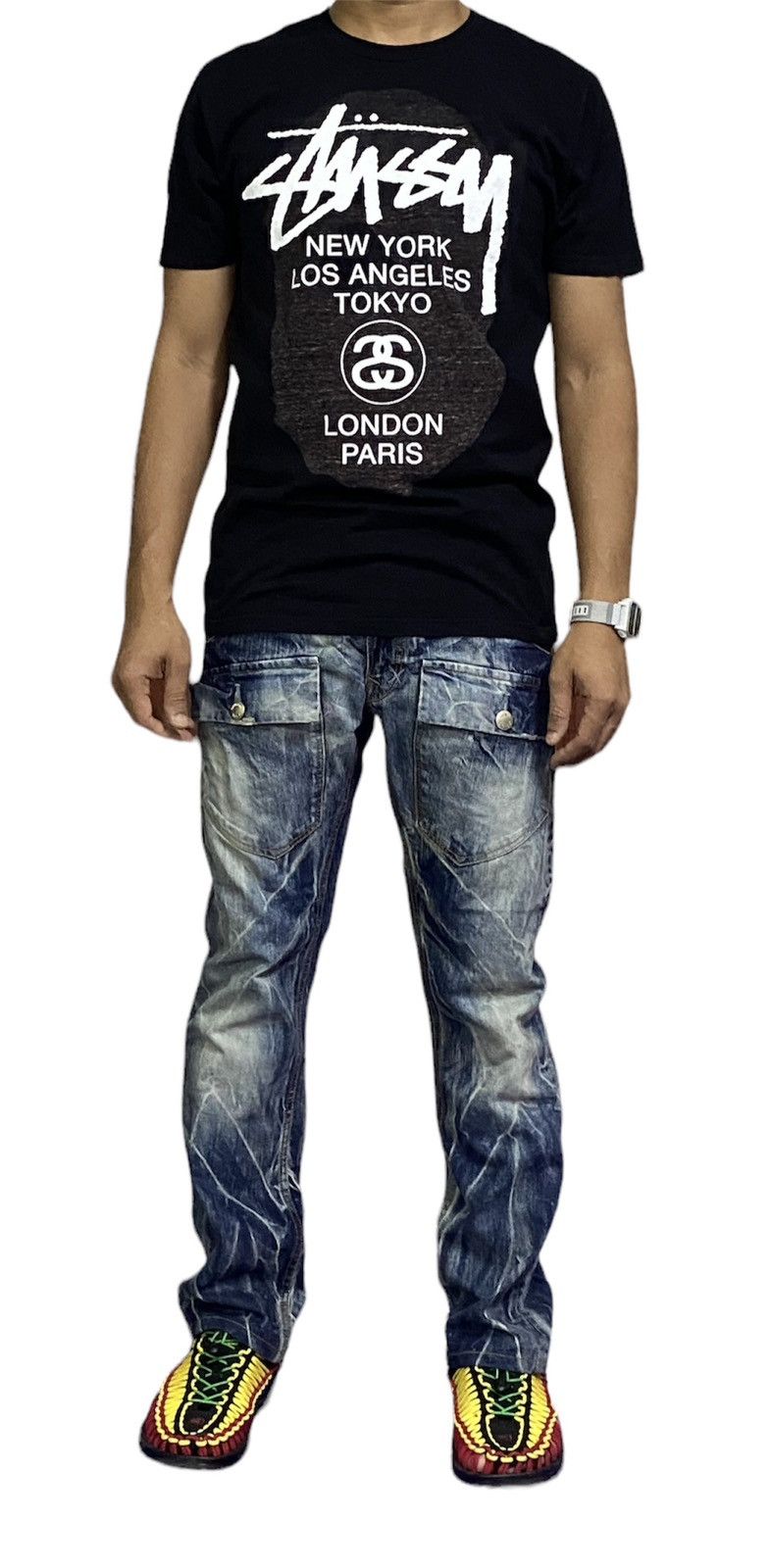 Japanese Brand Rare design🔥🔥Union Made Double Pockets Denim Jeans Size US 33 - 24 Thumbnail