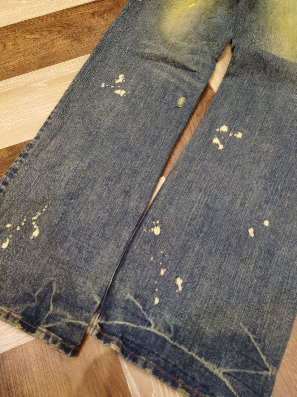 Japanese Brand Exhibitionist TTU Japan Distressed Look Denim Jeans Size US 33 - 9 Thumbnail