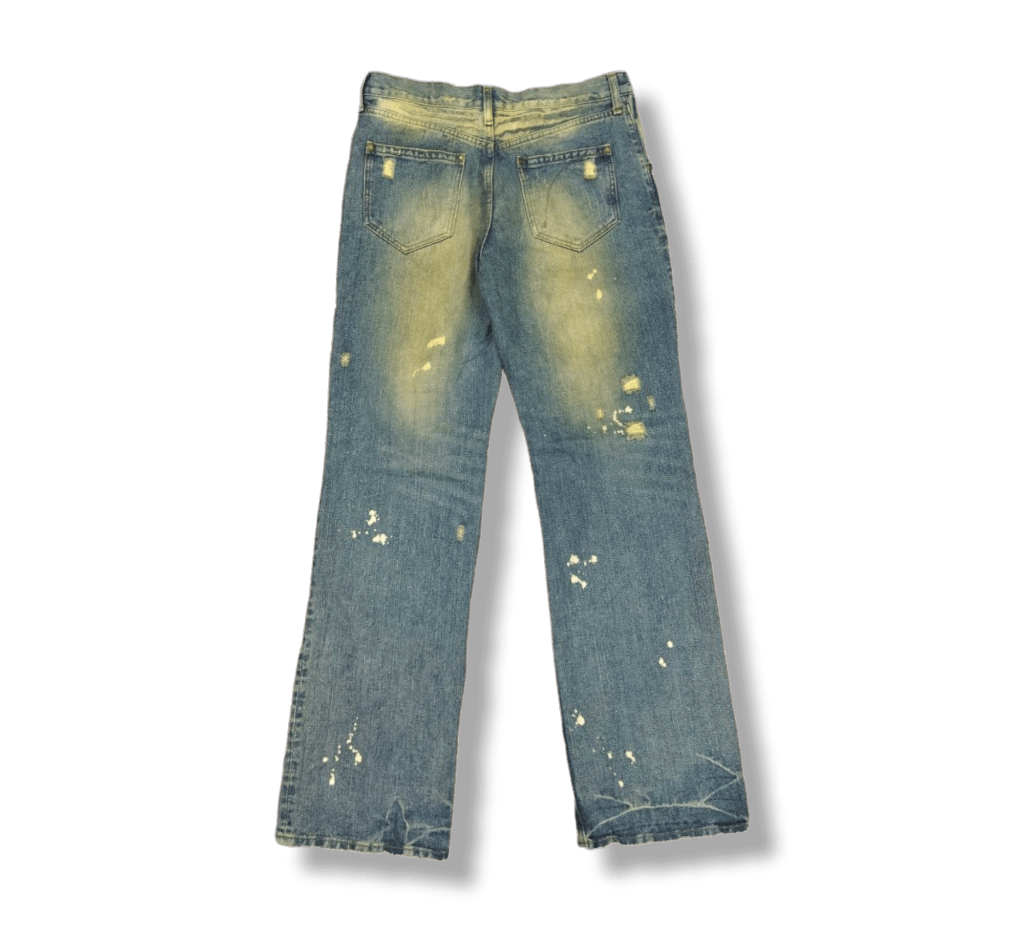 Japanese Brand Exhibitionist TTU Japan Distressed Look Denim Jeans Size US 33 - 2 Thumbnail