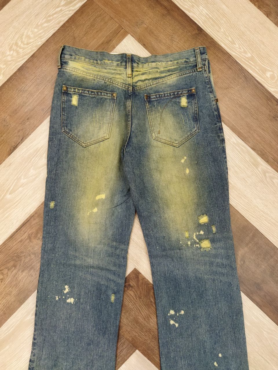 Japanese Brand Exhibitionist TTU Japan Distressed Look Denim Jeans Size US 33 - 8 Thumbnail