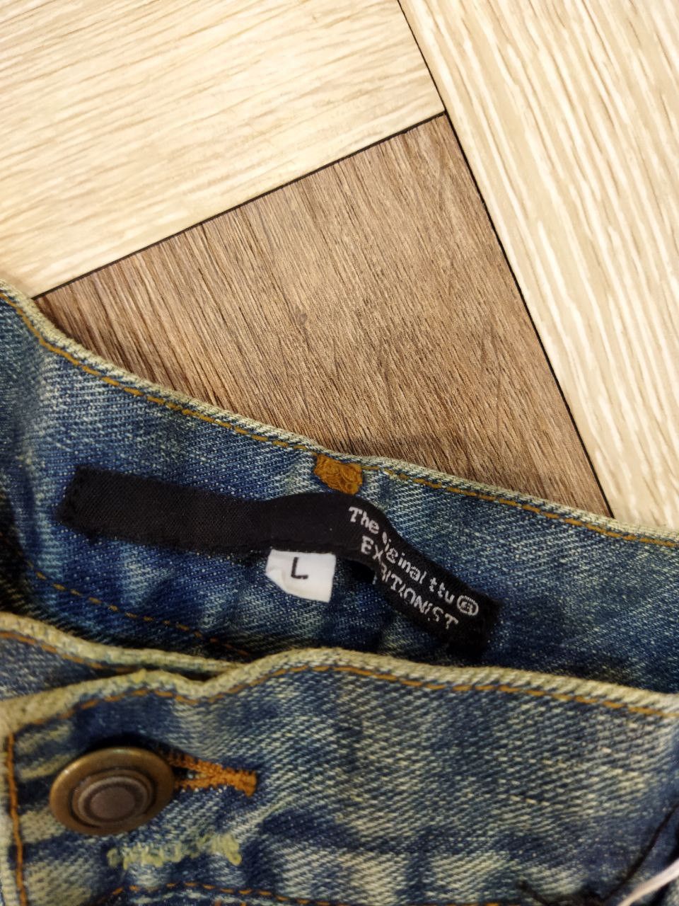 Japanese Brand Exhibitionist TTU Japan Distressed Look Denim Jeans Size US 33 - 11 Thumbnail