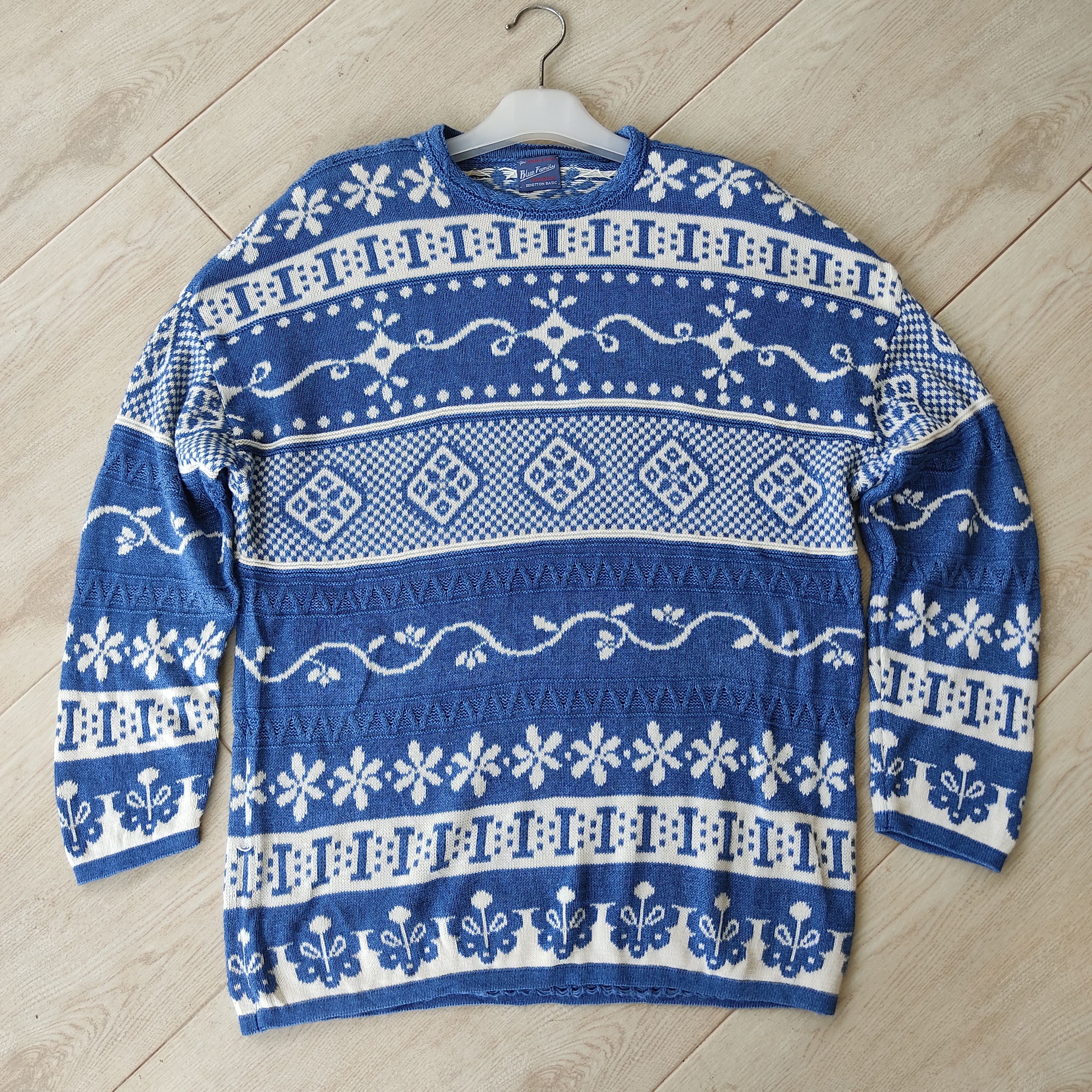 Benetton Blue Family Benetton Basic Knitwear Jumper Size L / US 10 / IT 46 - 11 Thumbnail