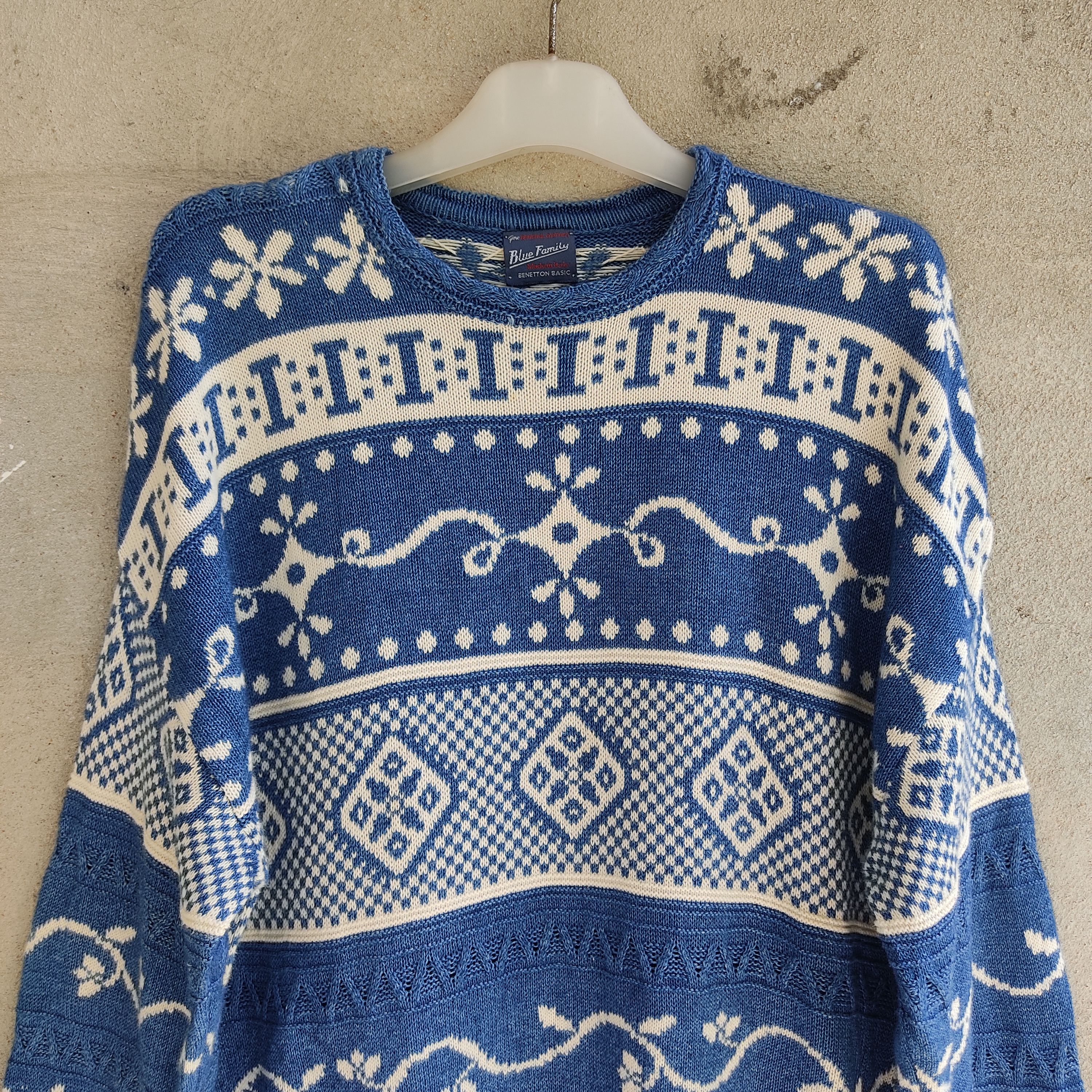 Benetton Blue Family Benetton Basic Knitwear Jumper Size L / US 10 / IT 46 - 2 Thumbnail