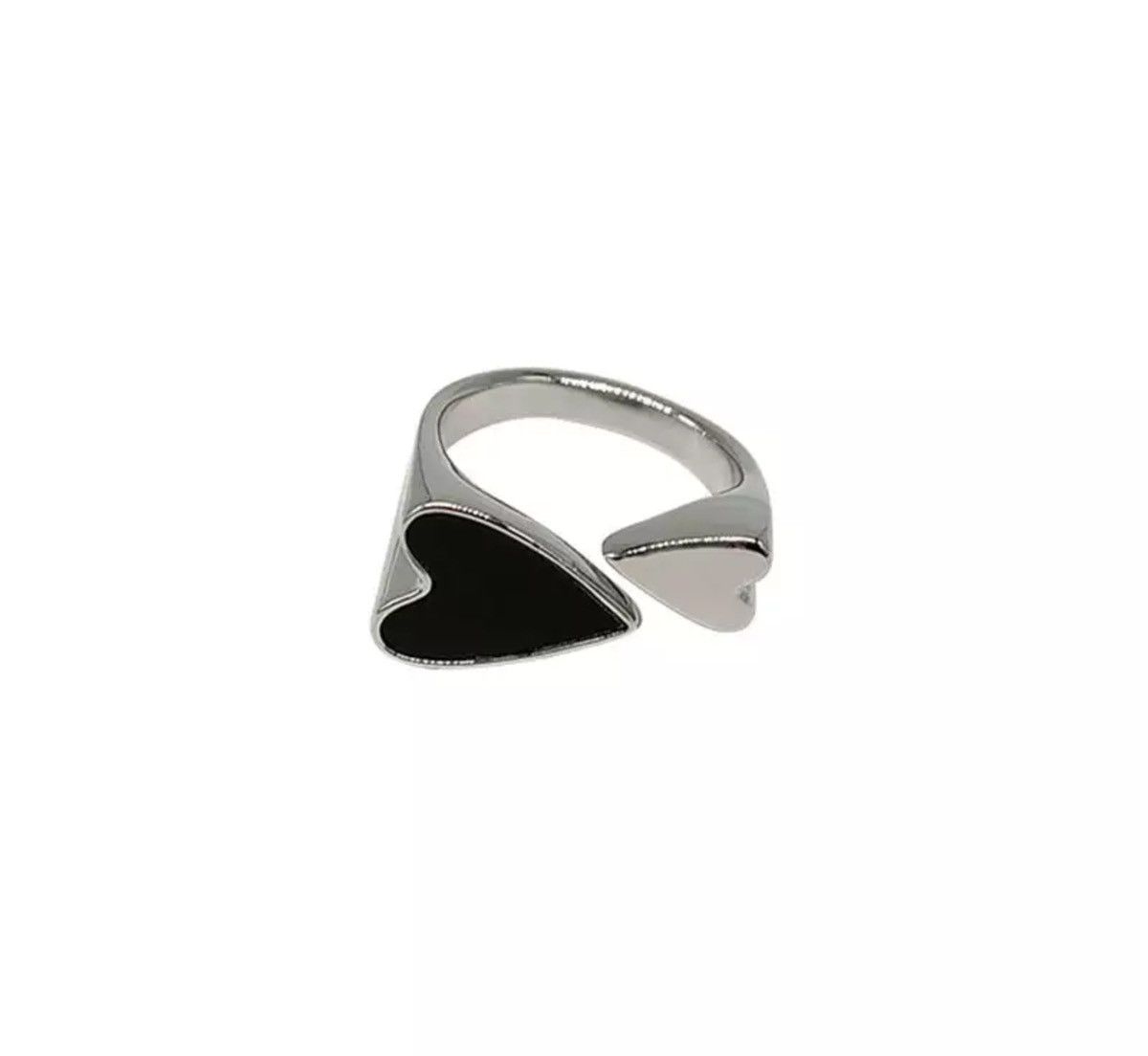 Jewelry Elegant Vintage Black Love Heart Ring Size ONE SIZE - 1 Thumbnail