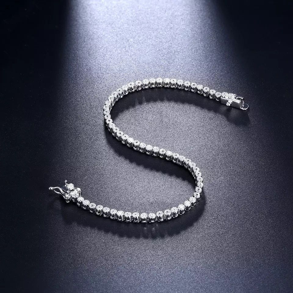 Jewelry × Vintage 2mm Elegant Pure Round Crystal Luxury Bracelet Size ONE SIZE - 1 Thumbnail
