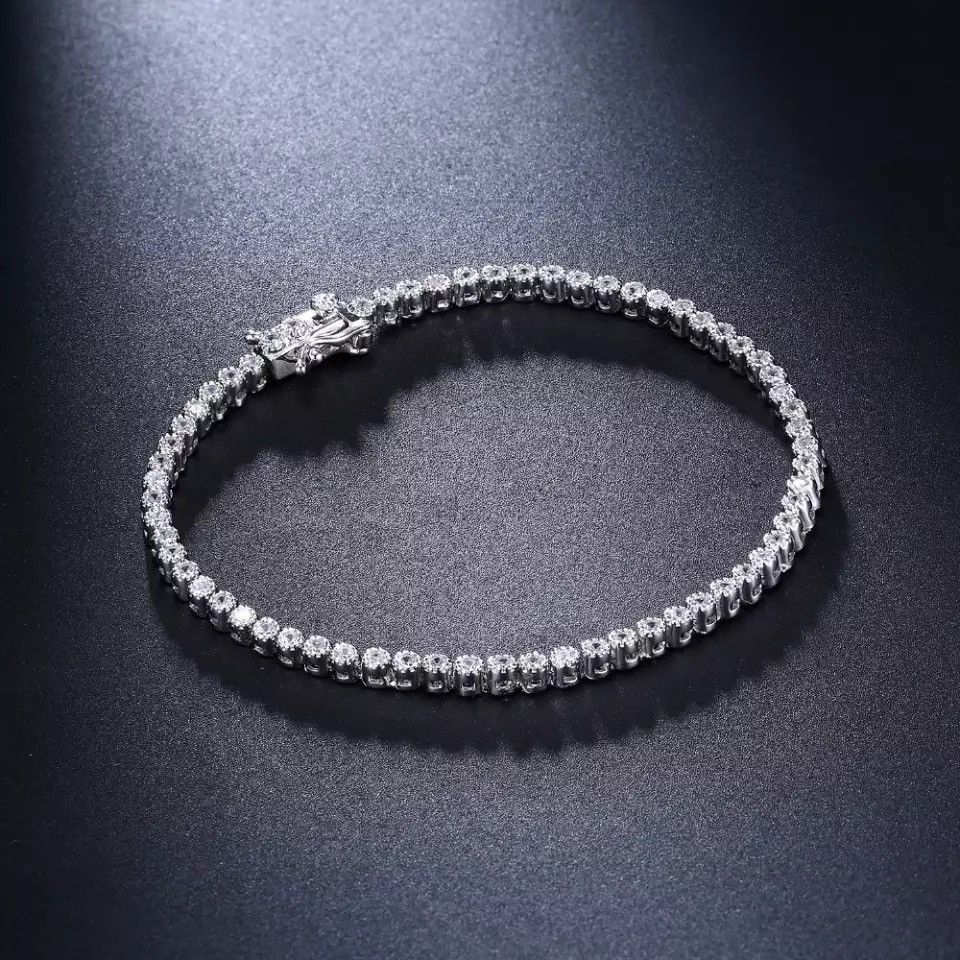 Jewelry × Vintage 2mm Elegant Pure Round Crystal Luxury Bracelet Size ONE SIZE - 2 Thumbnail